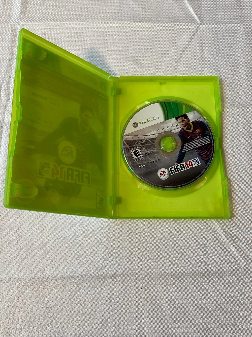 Microsoft Xbox 360 FIFA 14 with Green Case and Gold Accents